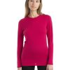 Clothing Icebreaker T Shirts & Base Layers | Icebreaker Womens 200 Oasis Long Sleeved Crewe Top - Electron Pink