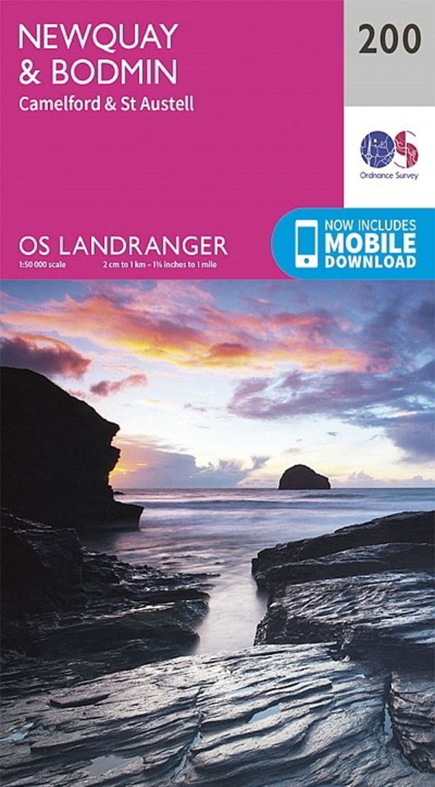 Equipment Ordnance Survey Maps And Books | Os Landranger Map 200 - Newquay, Bodmin, Camelford And St Austell Pink