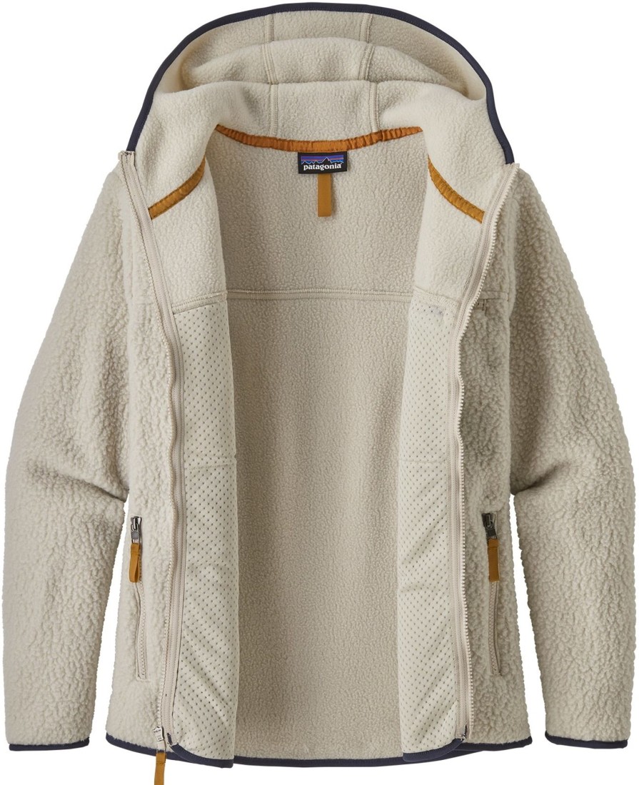 Clothing Patagonia Fleece & Mid Layer | Patagonia Womens Retro Pile Hoody - Pelican White