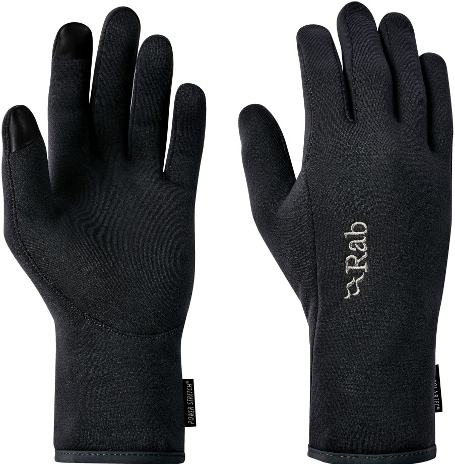 Clothing Rab Gloves | Rab Mens Power Stretch Contact Glove Black