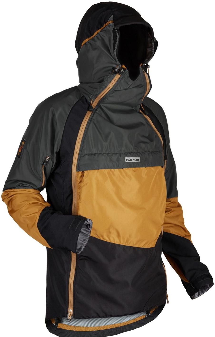 Clothing Paramo Waterproof Jackets | Paramo Mens Velez Evolution Hybrid Smock - Cumin-Steel-Black Brown