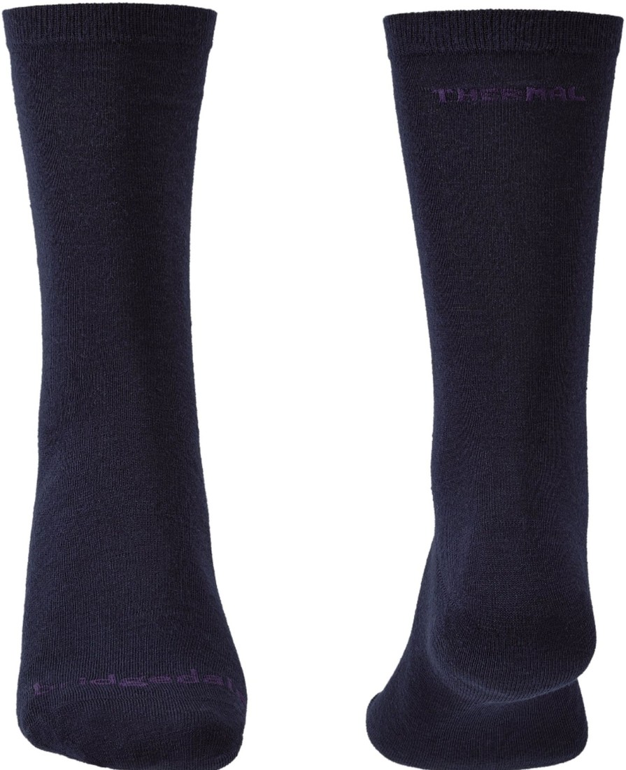 Clothing Bridgedale Socks | Bridgedale Unisex Thermal Liner Socks - Twin Pack - Navy Blue