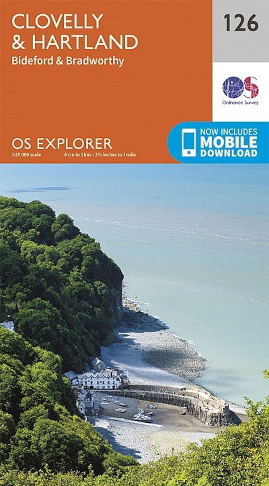 Equipment Ordnance Survey Maps And Books | Os Explorer Map 126 - Clovelly And Hartland Orange