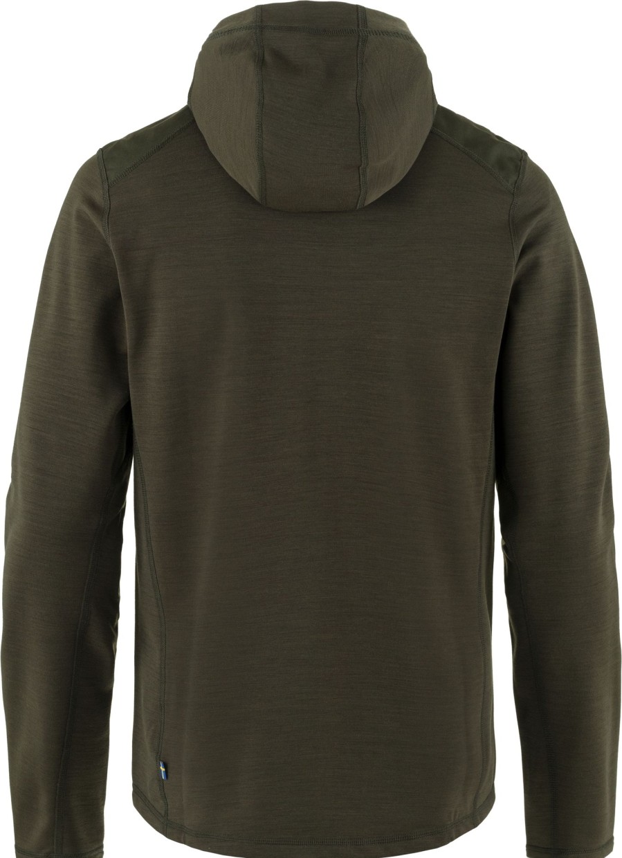 Clothing Fjallraven Fleece & Mid Layer | Fjallraven Mens Keb Fleece Hoodie - Deep Forest Green