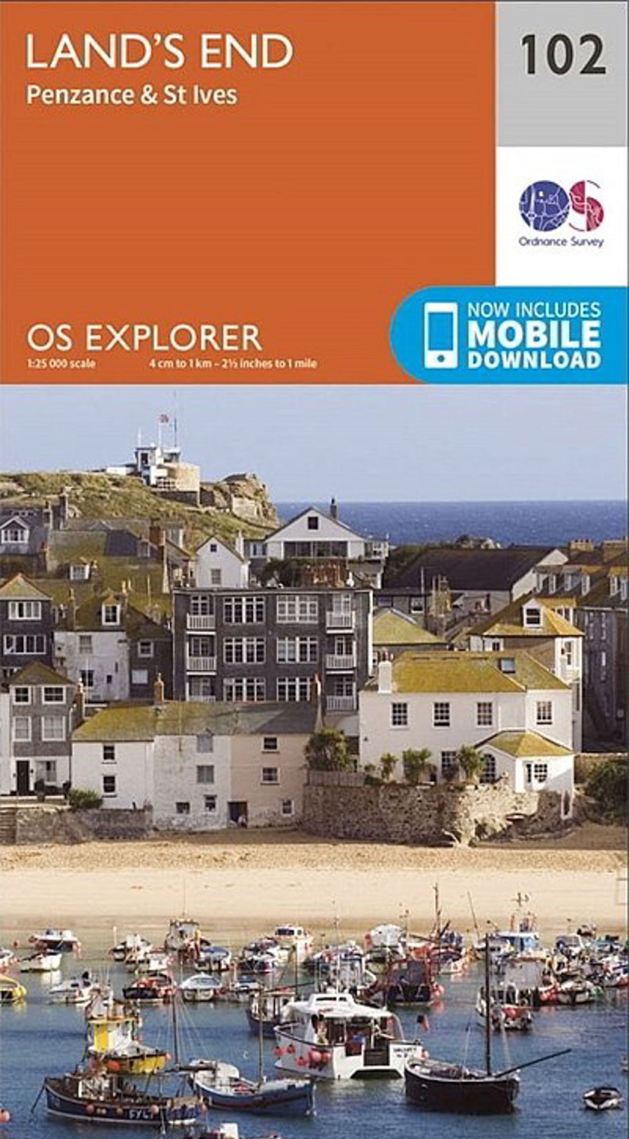 Equipment Ordnance Survey Maps And Books | Os Explorer Map 102 - Lands End - Penzance And St Ives Orange