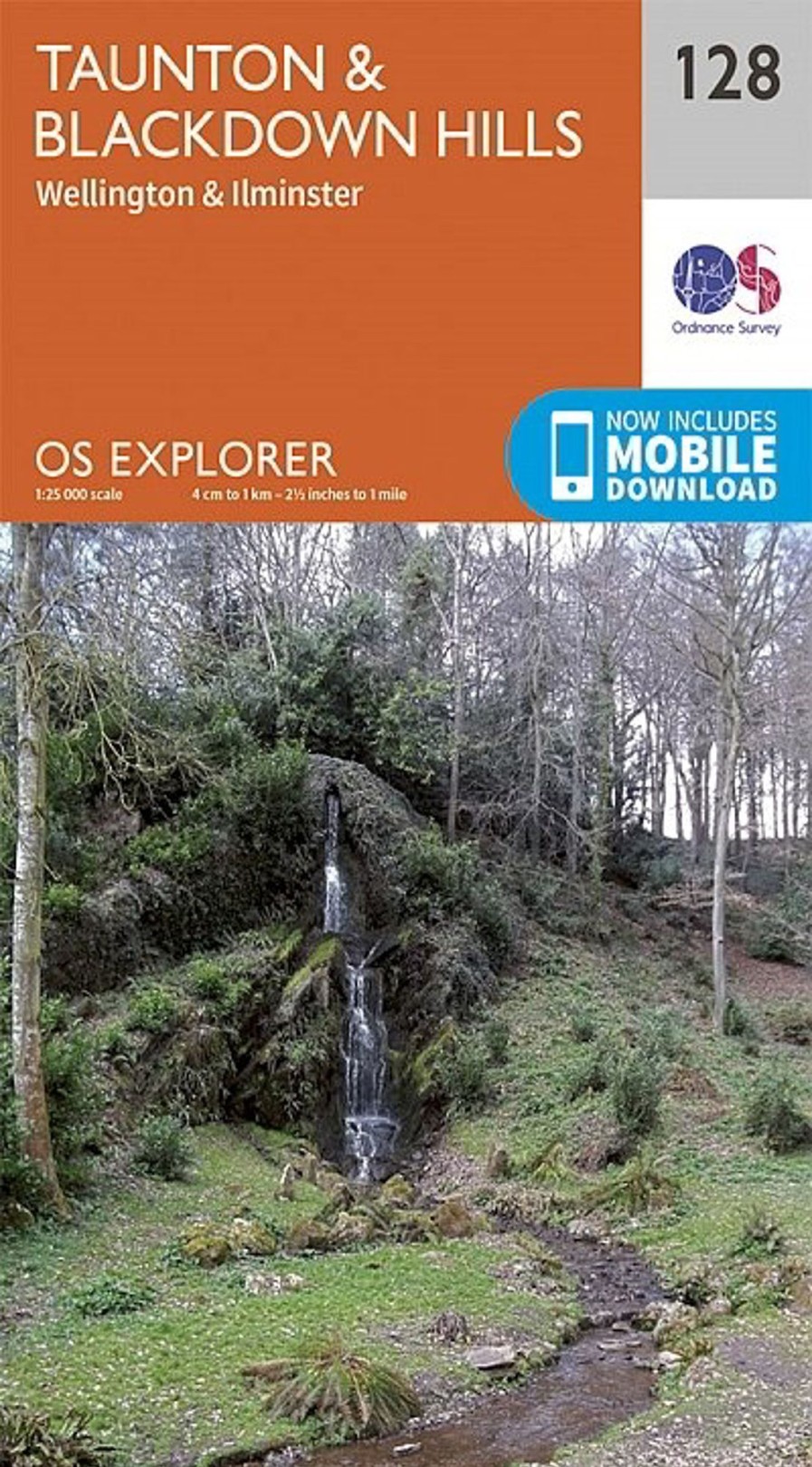 Equipment Ordnance Survey Maps And Books | Os Explorer Map 128 - Taunton And Blackdown Hills Orange