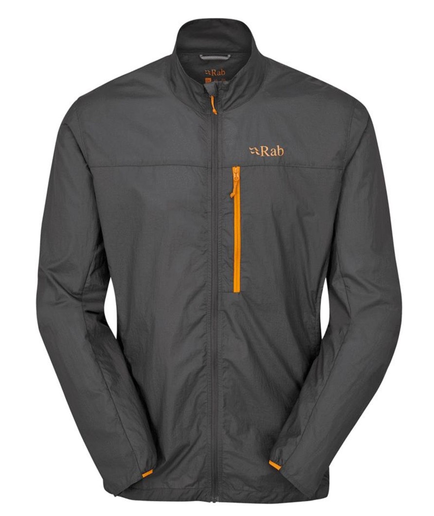 Clothing Rab Windshirts | Rab Mens Vital Jacket - Graphene Marmalade Grey