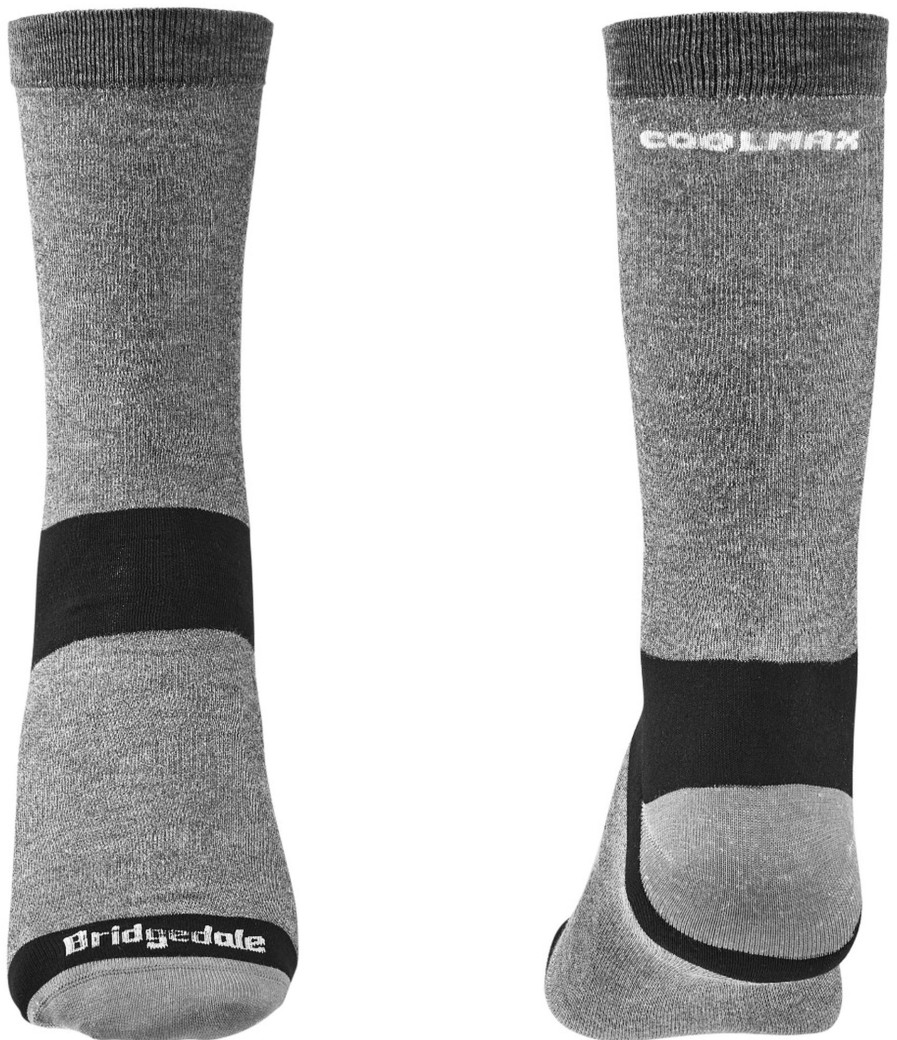 Clothing Bridgedale Socks | Bridgedale Mens Coolmax Liner Socks - Twin Pack Grey