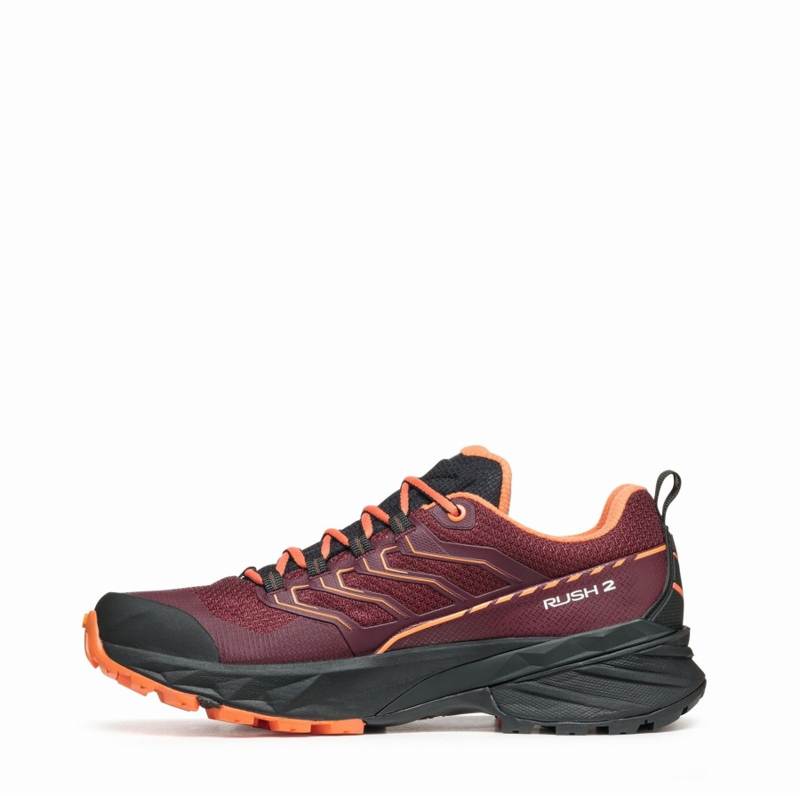 Footwear Scarpa Walking Shoes | Scarpa Womens Rush Gtx 2 Shoes - Burgandy-Dusty Orange Purple