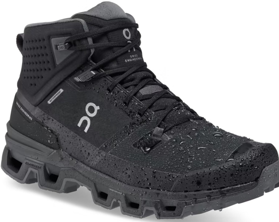 Footwear On Mid Height Boots | On Mens Cloudrock 2 Waterproof Boots Eclipse Black