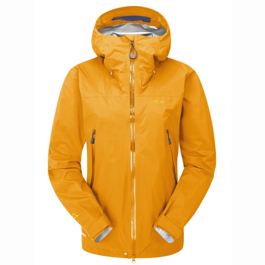 Clothing Rab Waterproof Jackets | Rab Womens Kangri Paclite Plus Jacket - Marmalade Orange