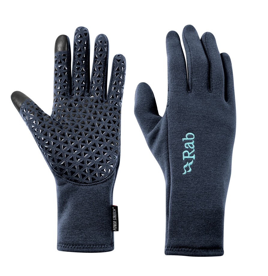 Clothing Rab Gloves | Rab Womens Power Stretch Contact Grip Glove - Deep Ink Blue