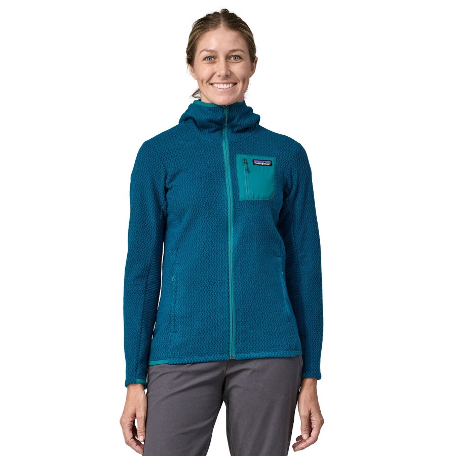 Clothing Patagonia Fleece & Mid Layer | Patagonia Womens R1 Air Full-Zip Hoody - Lagom Blue