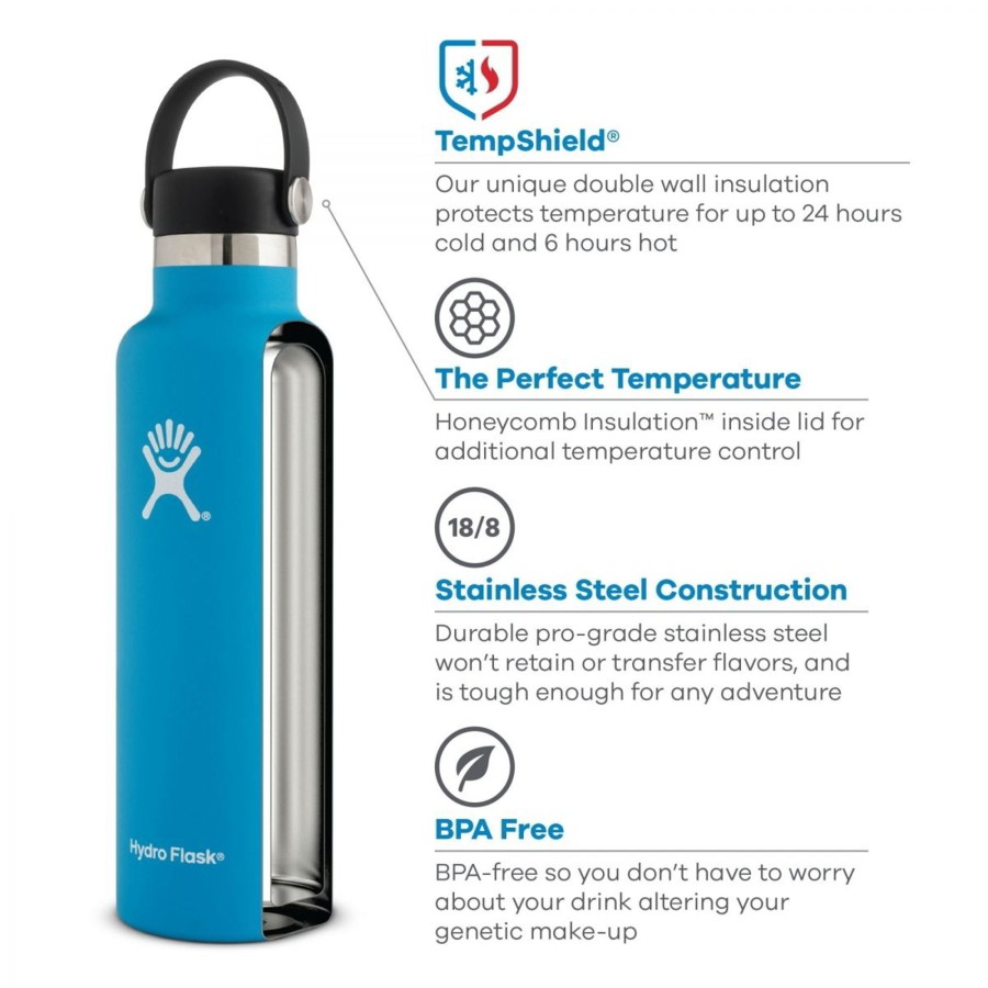 Equipment Hydro Flask Water Bottles | Hydro Flask 18Oz Standard Mouth Bottle - Stone Grey