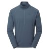 Clothing Rab T Shirts & Base Layers | Rab Mens Sonic Ls Zip - Orion Blue