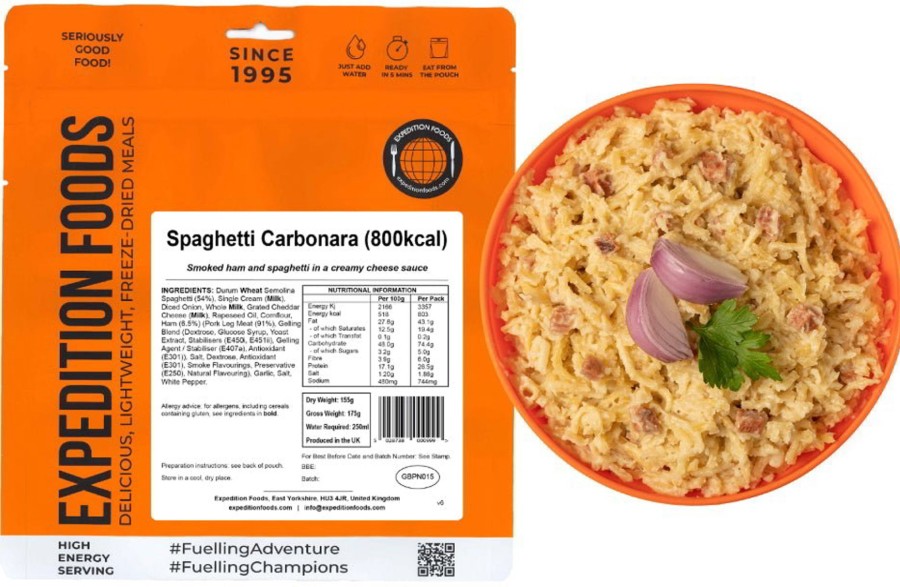 Equipment Expedition Foods Lunch/ Dinner | Expedition Foods Spaghetti Carbonara - 800Kcal Orange