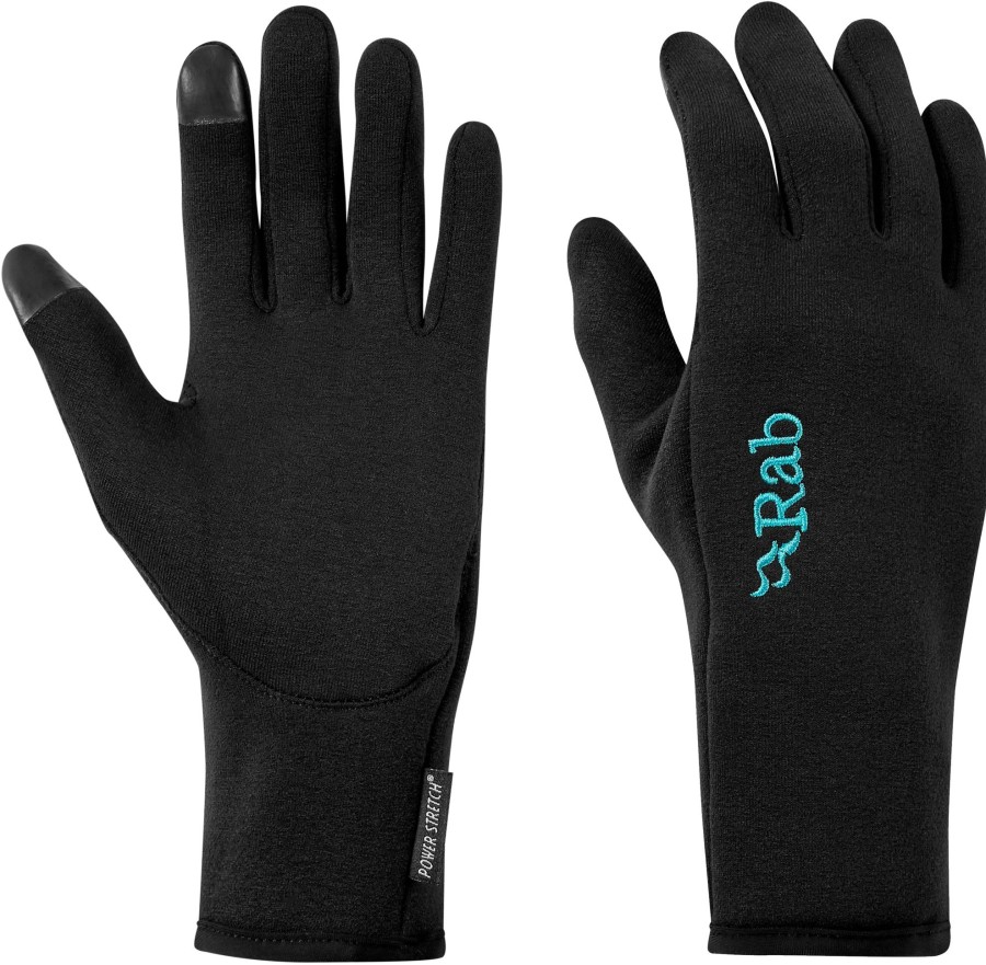 Clothing Rab Gloves | Rab Womens Power Stretch Contact Gloves Black