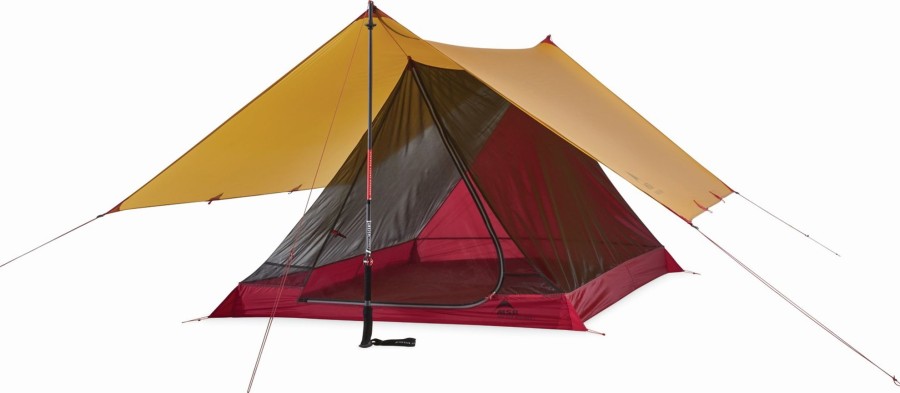 Camping MSR Backpacking & Lightweight Tents | Msr Thru-Hiker Mesh House 2 Trekking Pole Shelter Red