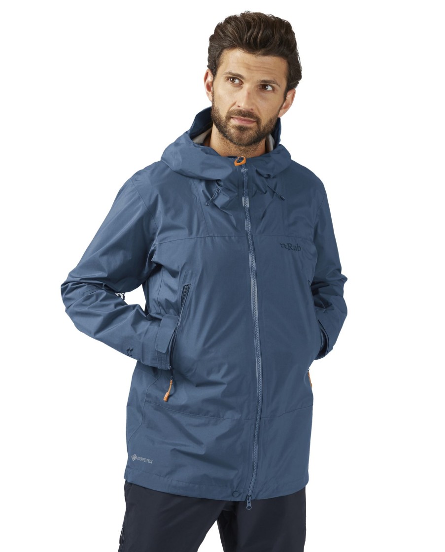 Clothing Rab Waterproof Jackets | Rab Mens Kangri Paclite Plus Jacket - Deep Ink Blue