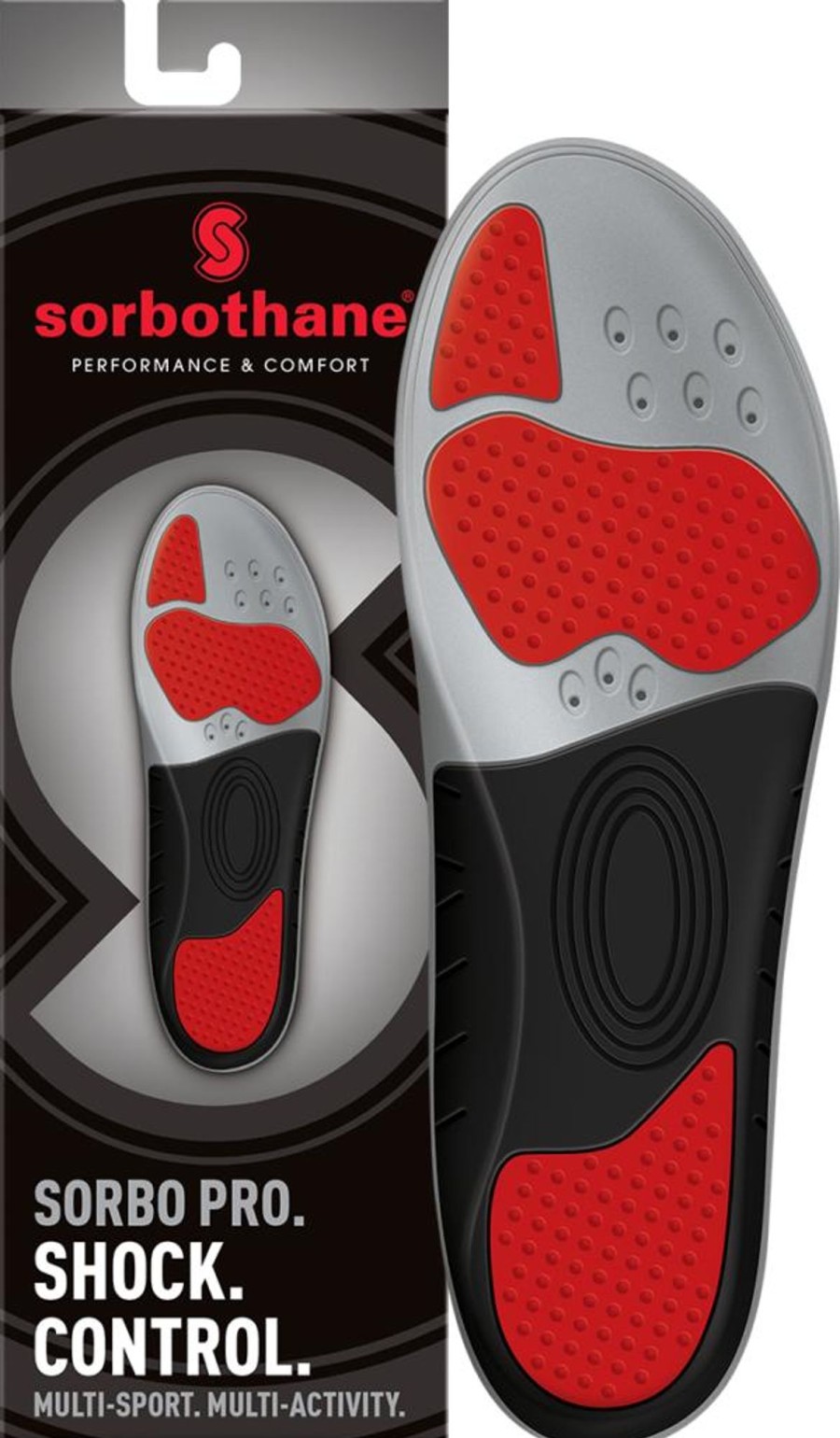 Footwear Sorbothane Footbeds & Insoles | Sorbothane Sorbo Pro Control Protect Insoles Red