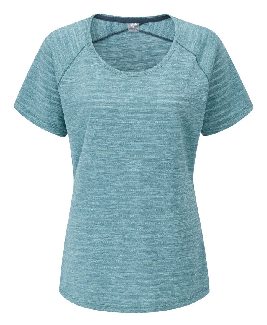 Clothing Rab T Shirts & Base Layers | Rab Womens Wisp Tee - Meltwater Marl Blue