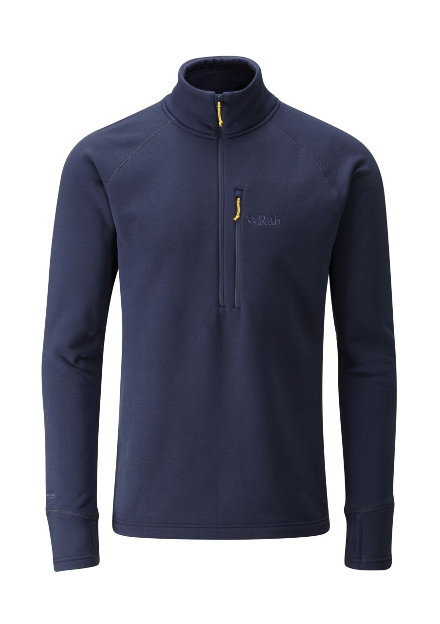 Clothing Rab Fleece & Mid Layer | Rab Mens Power Stretch Pro Pull-On Fleece - Deep Ink Blue