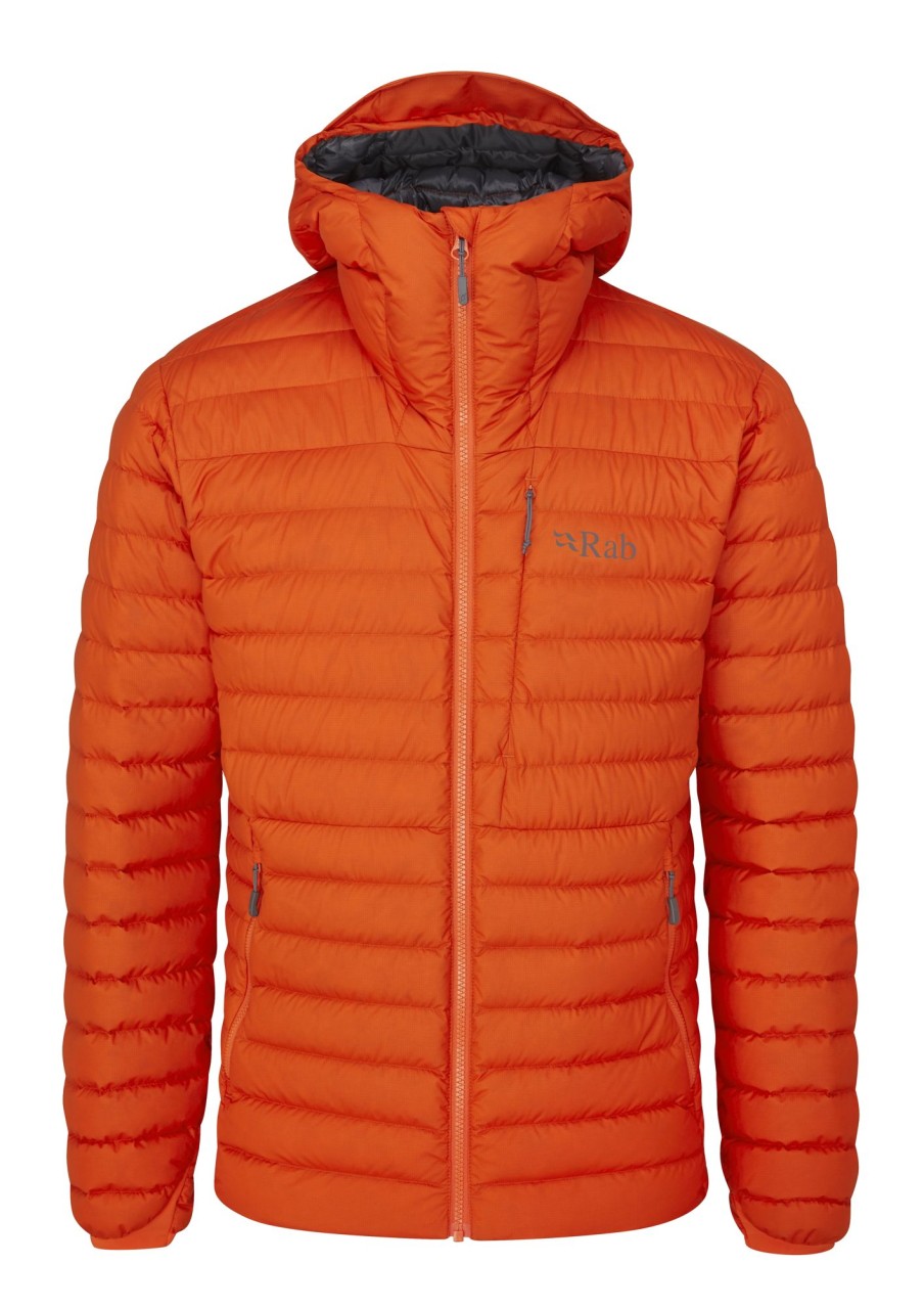 Clothing Rab Insulated Jackets | Rab Mens Infinity Microlight Jacket - Firecracker Orange