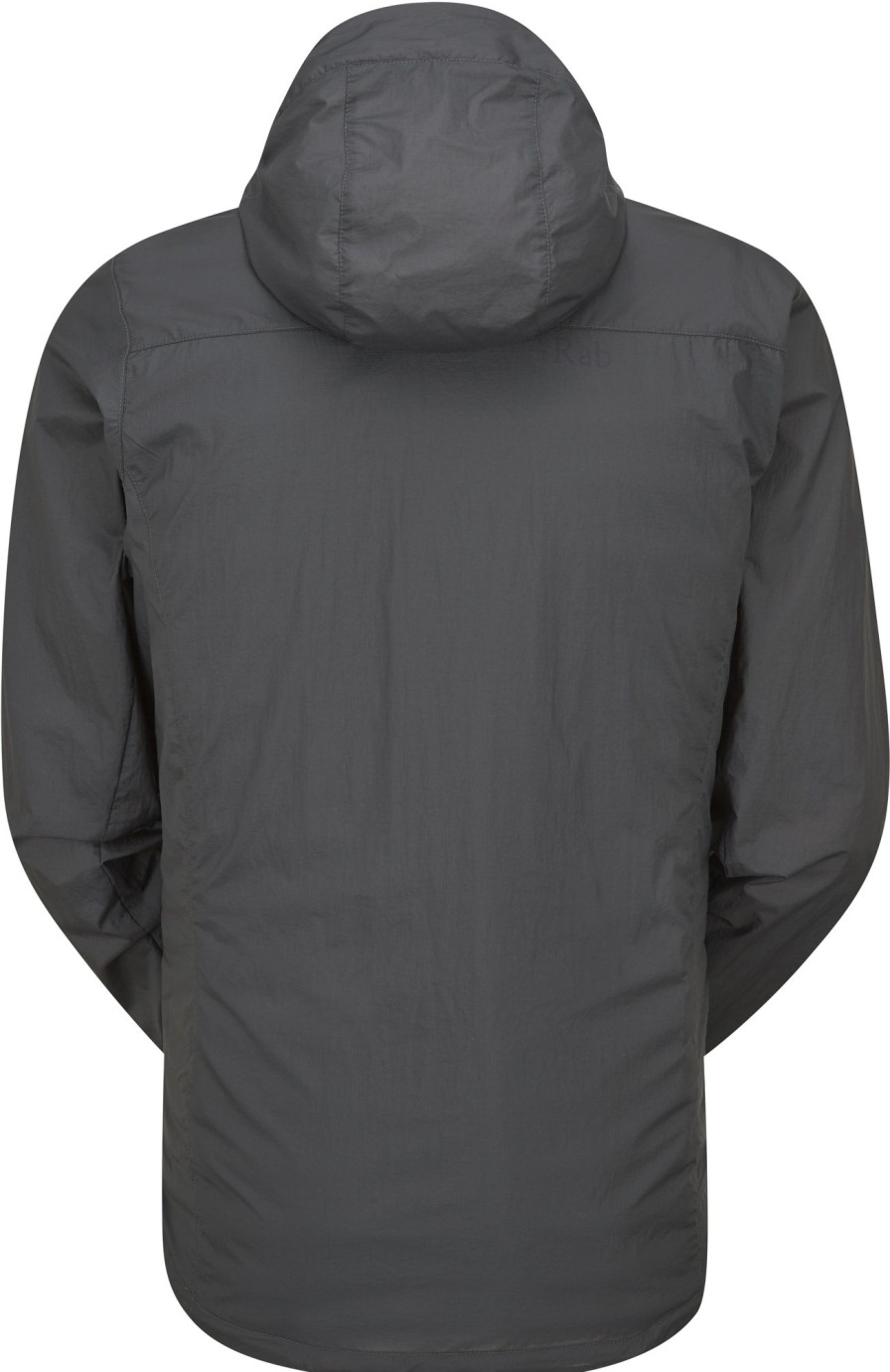 Clothing Rab Windshirts | Rab Mens Vital Hoody - Graphene-Marmalade Grey