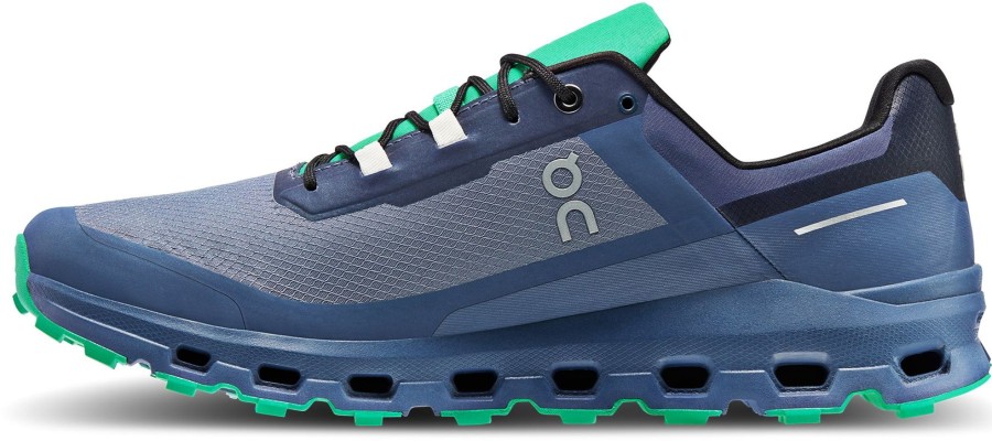 Footwear On Running Shoes | On Mens Cloudvista Waterproof Running Shoes - Metal-Denim Blue