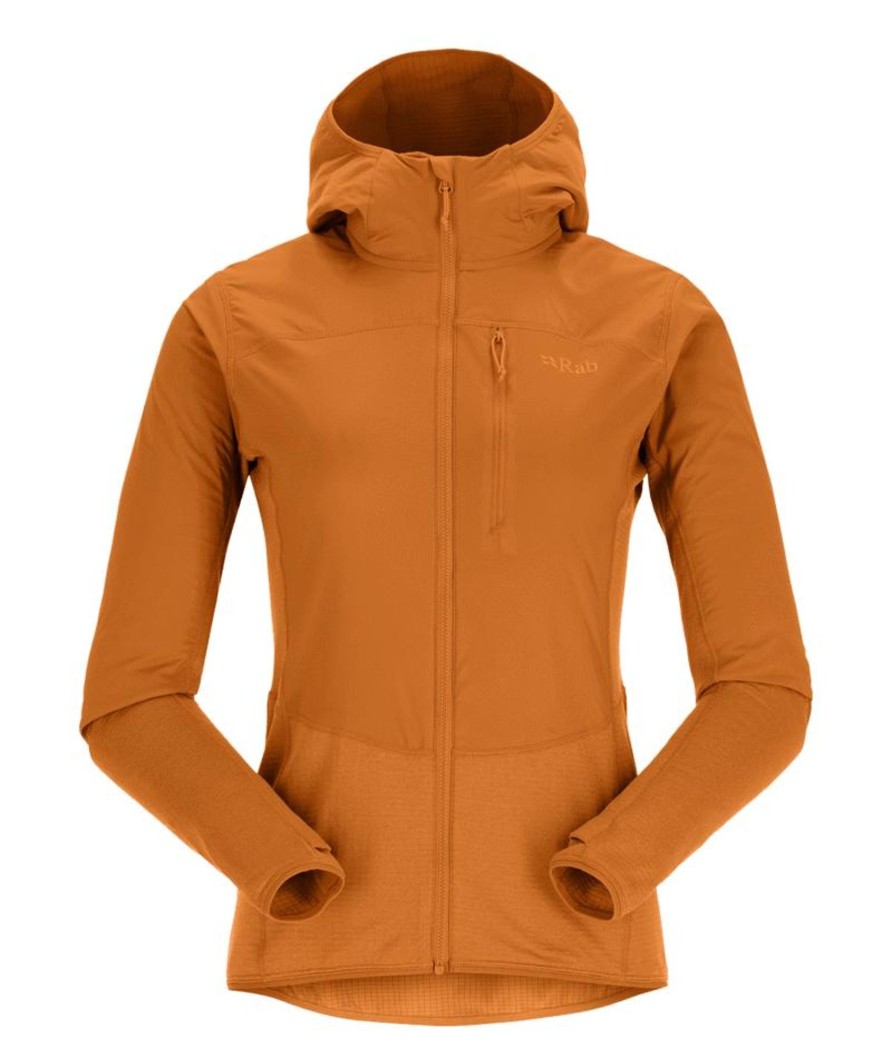 Clothing Rab Fleece & Mid Layer | Rab Womens Ascendor Summit Hoody - Marmalade Orange