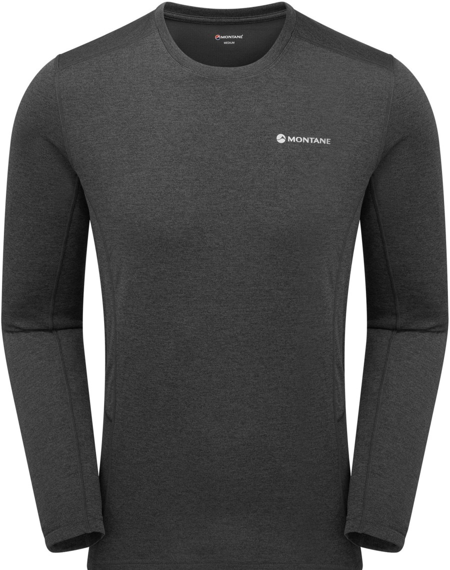 Clothing Montane T Shirts & Base Layers | Montane Mens Dart Long Sleeve T-Shirt - Midnight Grey