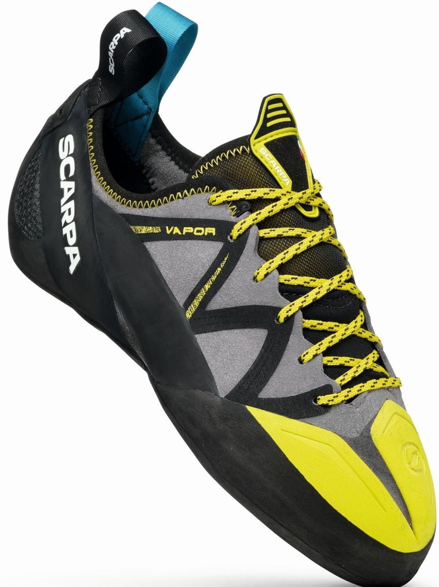 Equipment Scarpa Climbing Shoes | Scarpa Vapour Lace Climbing Shoes - Smoke-Yellow Grey