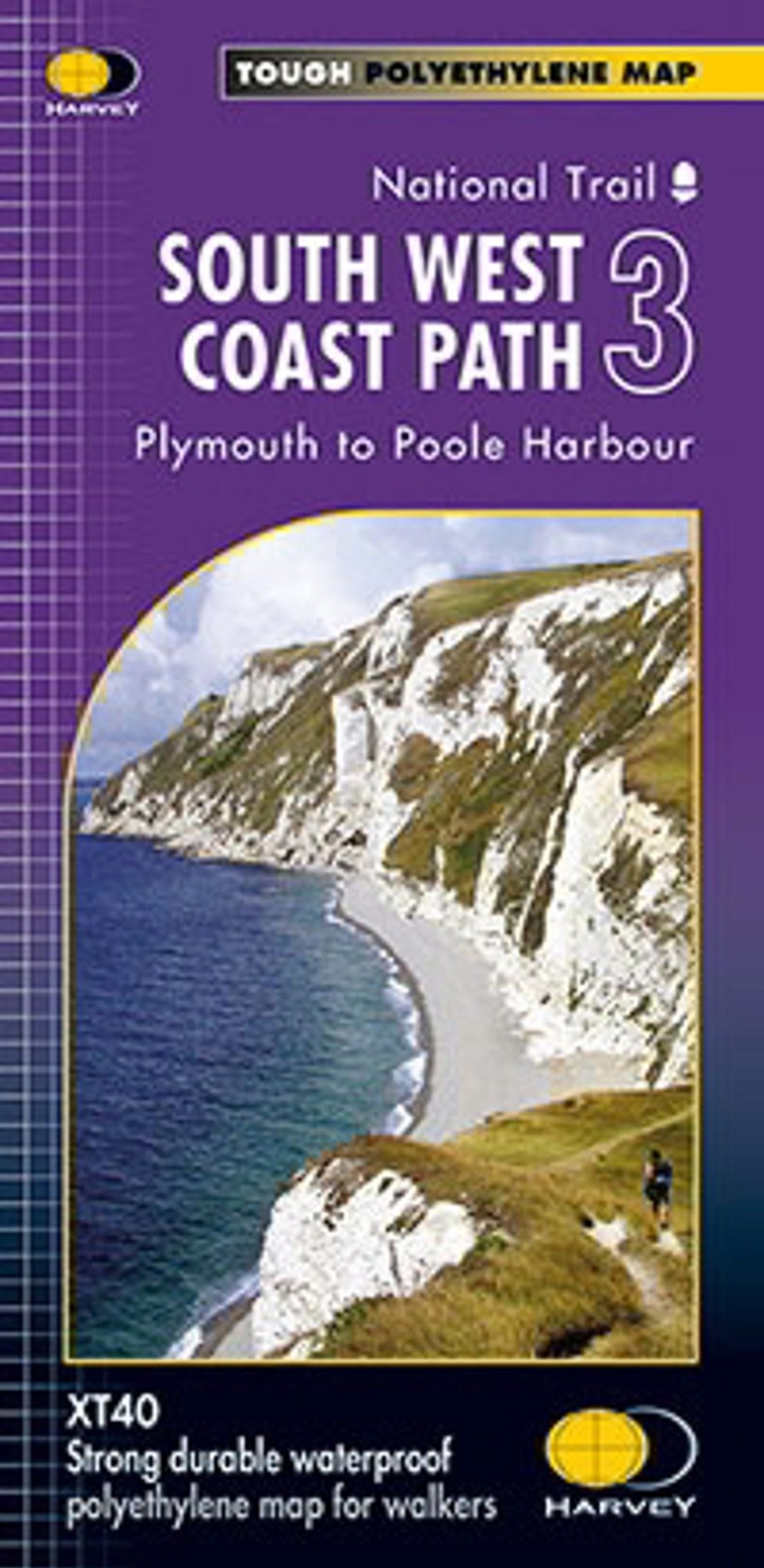 Equipment Harvey's Maps And Books | Harvey South West Coast Path 3 - Plymouth To Poole Harbour Black