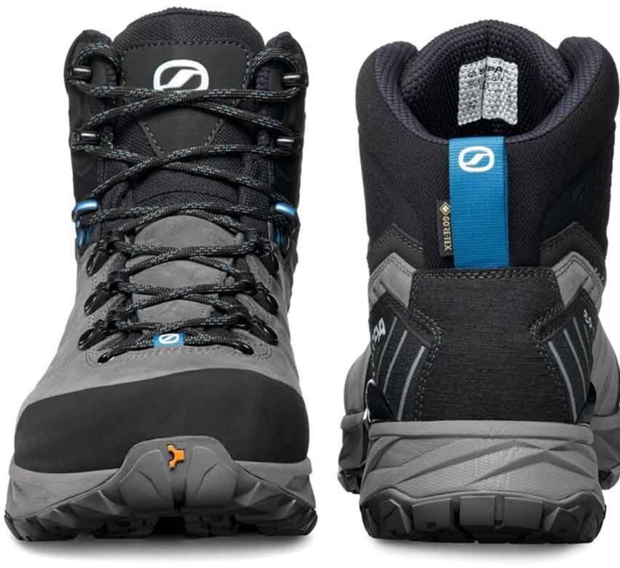 Footwear Scarpa Walking Boots | Scarpa Mens Rush Trk Pro Gtx Boots - Smoke-Lake Blue Grey