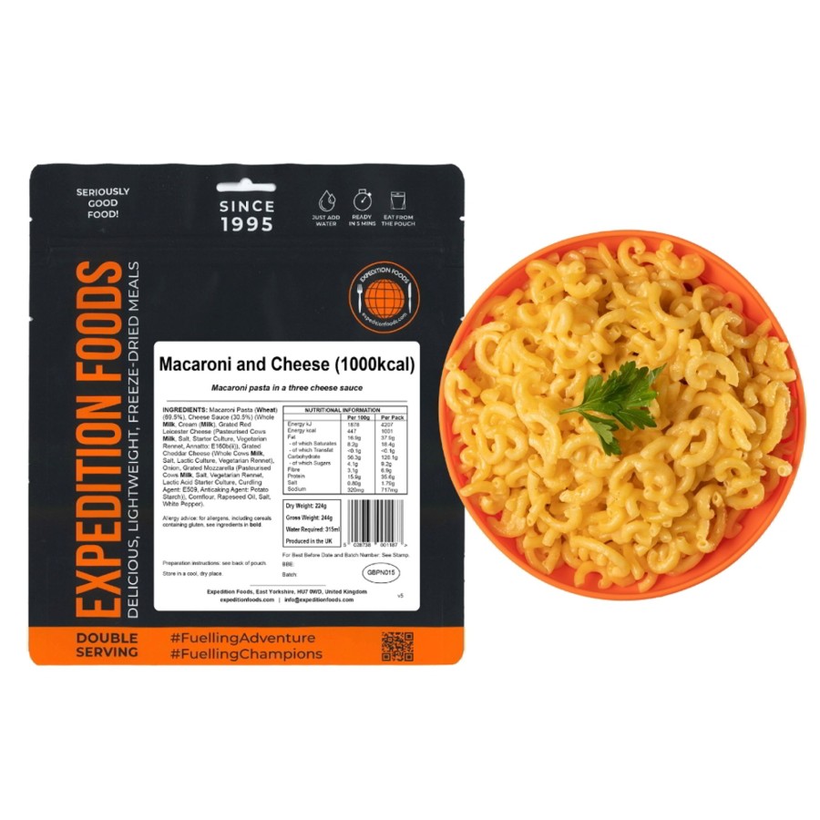 Equipment Expedition Foods Lunch/ Dinner | Expedition Foods Macaroni And Cheese - 1000Kcal Black