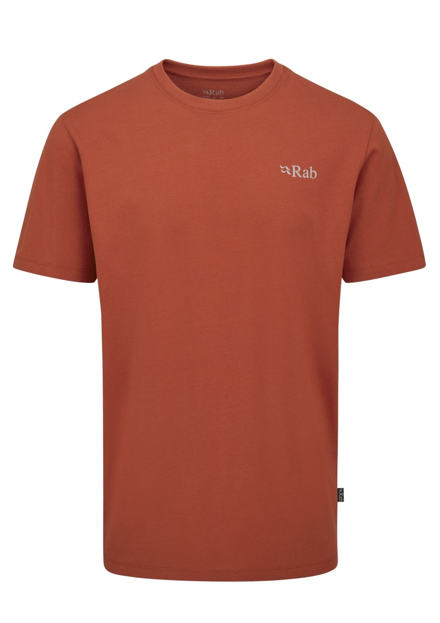 Clothing Rab T Shirts & Base Layers | Rab Mens Stance Mountain Peak Tee Clay Red