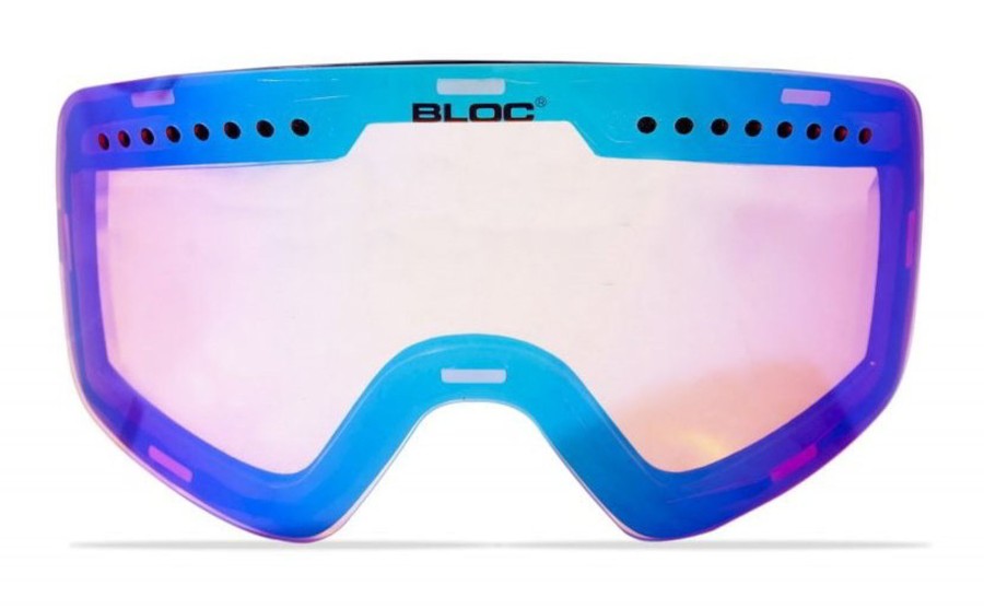 Clothing Bloc Eyewear Eyewear | Bloc Seventy-Five Goggle - Matt Silver Mirror-Brown Blue Black