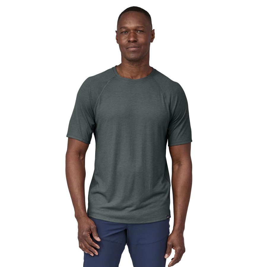 Clothing Patagonia T Shirts & Base Layers | Patagonia Mens Cap Cool Trail Shirt - Nouveau Green