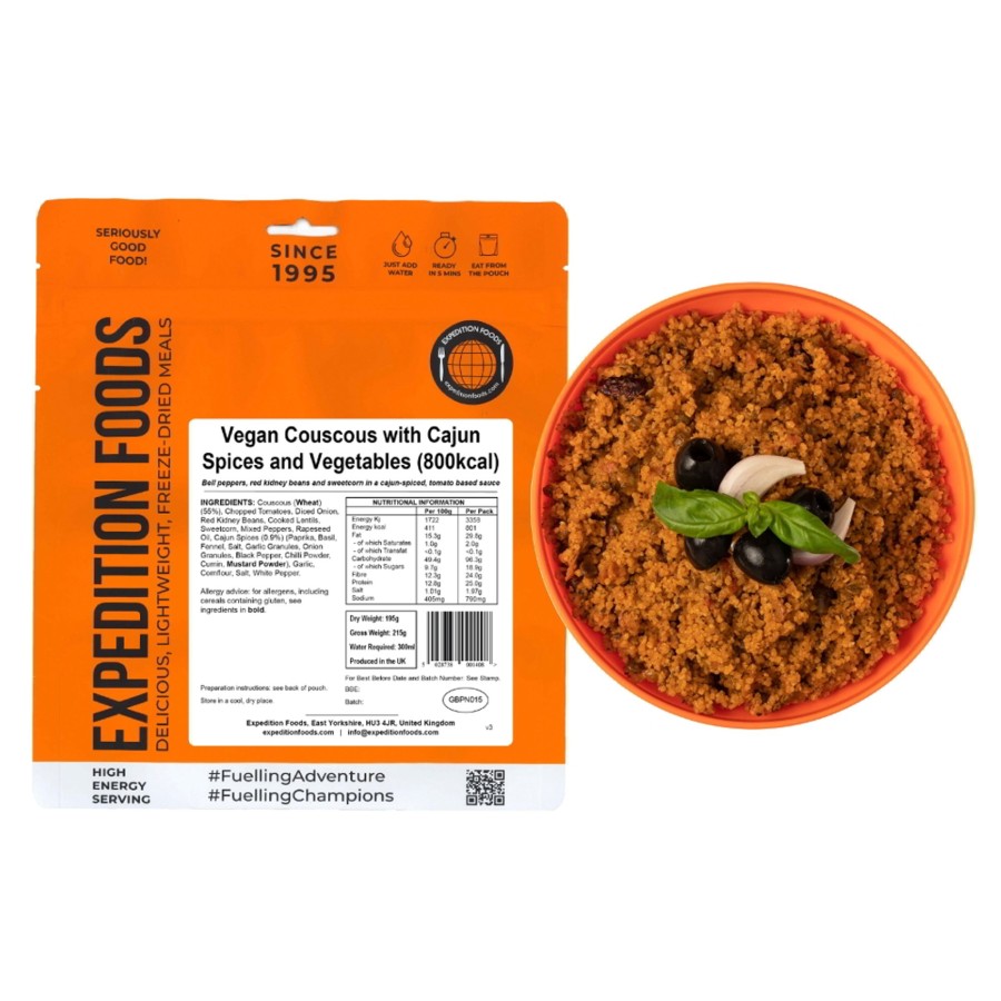 Equipment Expedition Foods Lunch/ Dinner | Expedition Foods Vegan Couscous With Cajun Spices And Veg - 800Kcal Orange