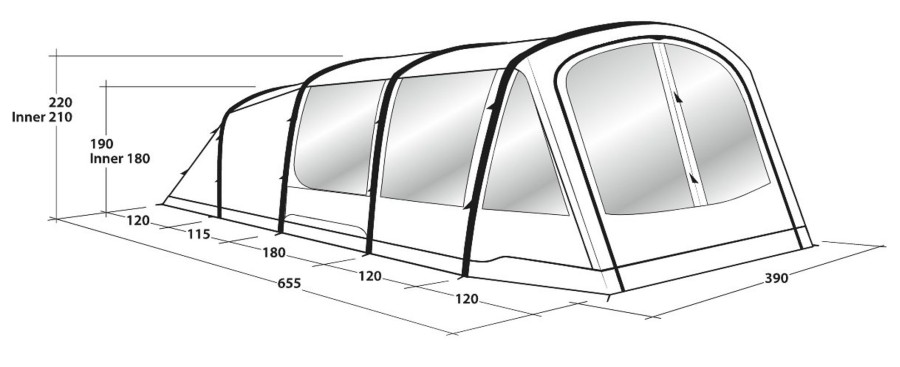 Camping Outwell Ex Demo Tents & Camping | Outwell Parkdale 6Pa Inflatable Tent Package - Demo Model Green