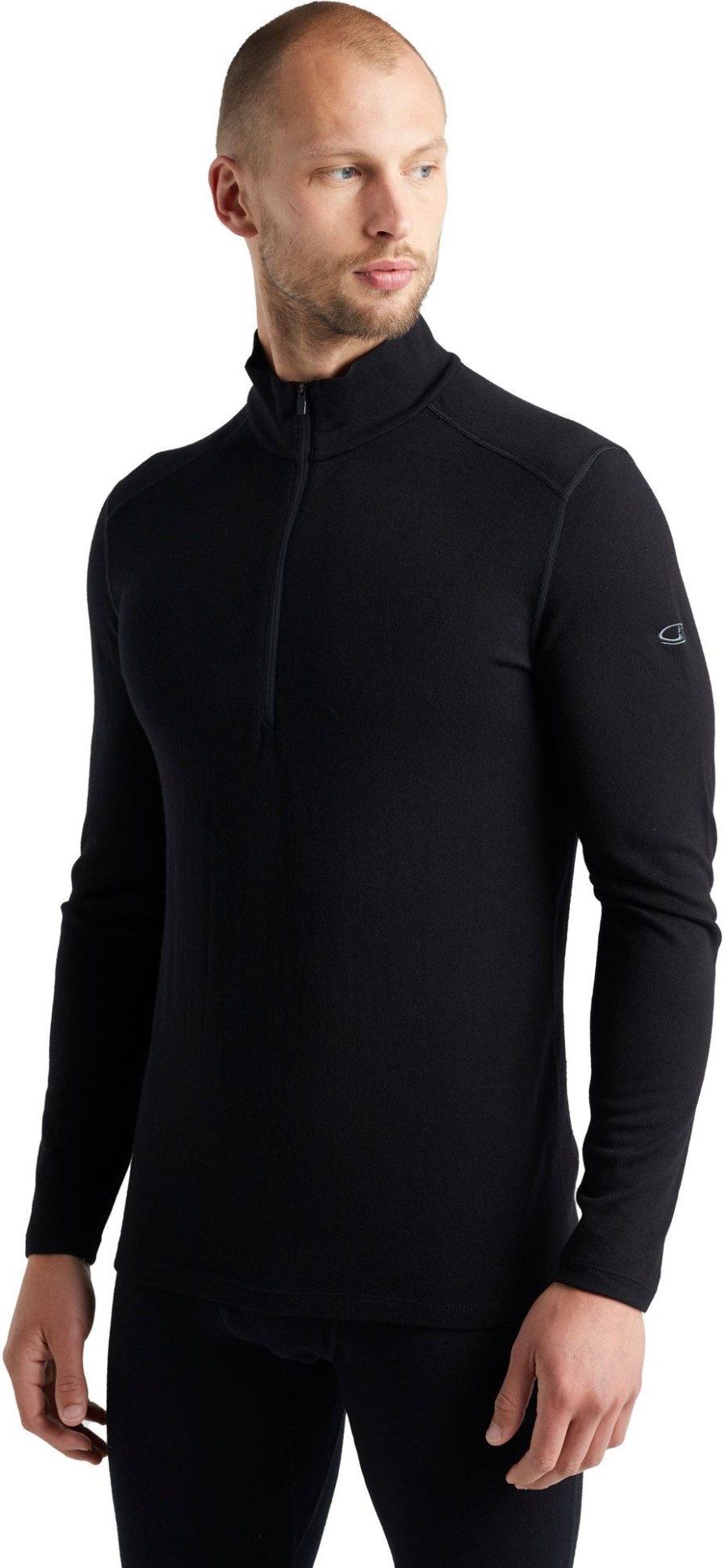 Clothing Icebreaker T Shirts & Base Layers | Icebreaker Mens 260 Tech Long Sleeved Half Zip Top Black