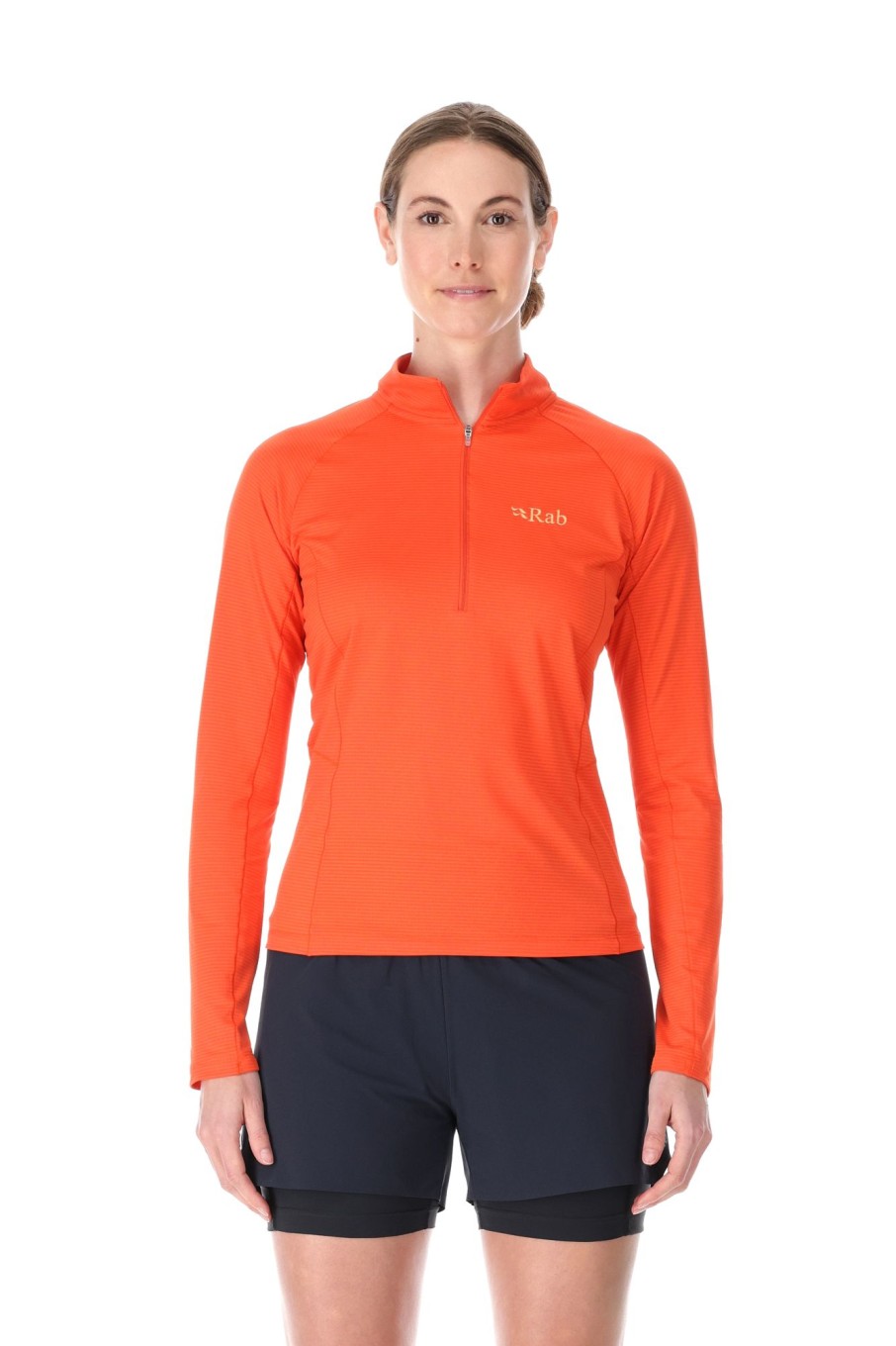 Clothing Rab T Shirts & Base Layers | Rab Womens Sonic Long Sleeve Zip Grapefruit Red