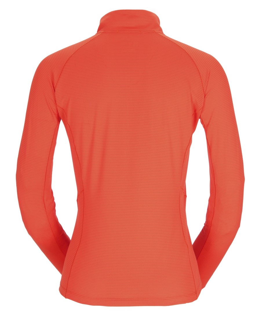 Clothing Rab T Shirts & Base Layers | Rab Womens Sonic Long Sleeve Zip Grapefruit Red