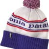 Clothing Patagonia Hats | Patagonia Powder Town Beanie - Park Stripe-Viking Blue White