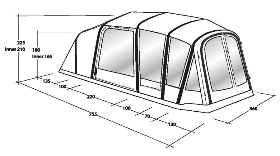 Camping Outwell Ex Demo Tents & Camping | Outwell Jacksondale 5Pa Inflatable Tent Package - Demo Model Green