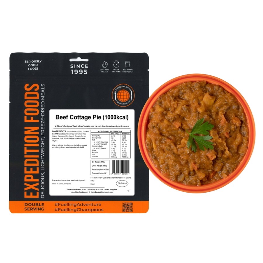 Equipment Expedition Foods Lunch/ Dinner | Expedition Foods Beef Cottage Pie - 1000Kcal Black