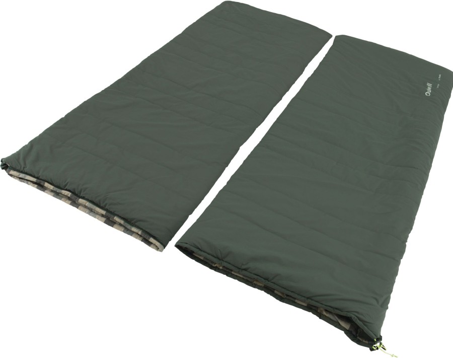 Camping Outwell Family & Leisure Sleeping Bags | Outwell Camper Lux Double Sleeping Bag Green