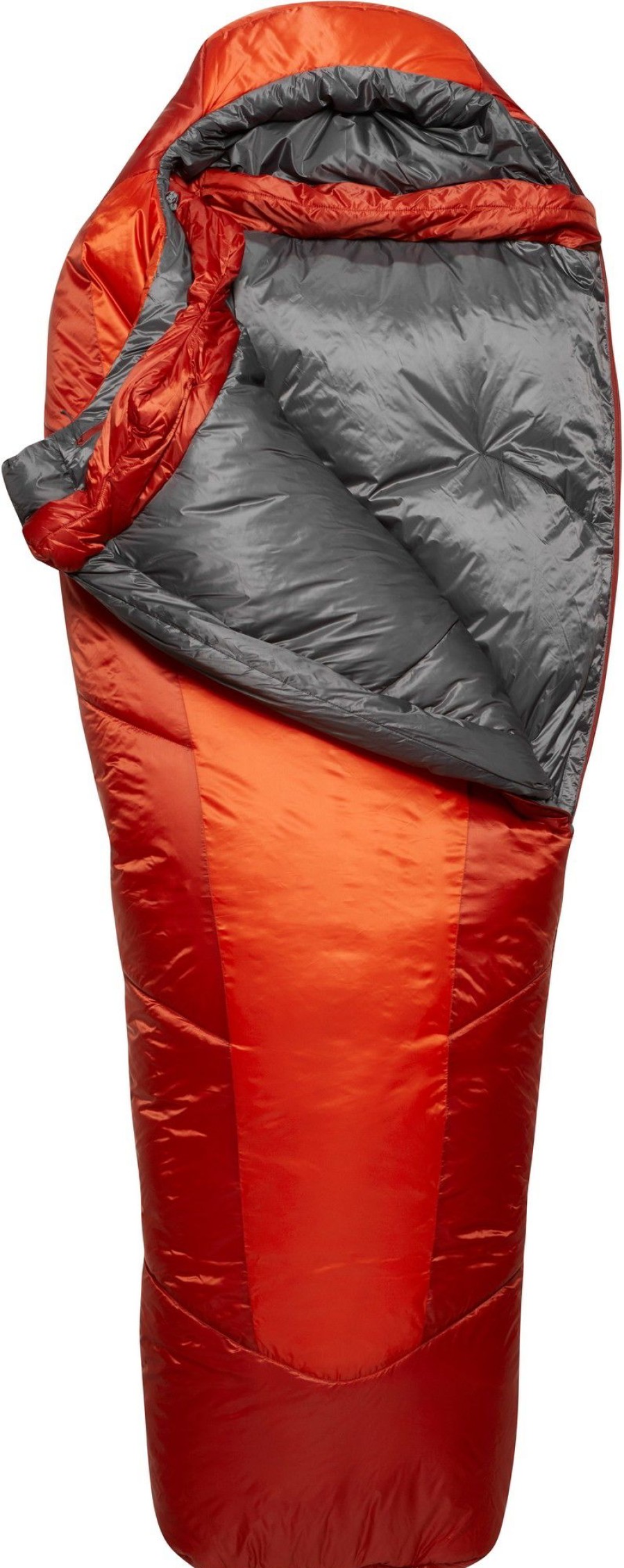 Camping Rab Backpacking & Lightweight Sleeping Bags | Rab Solar Eco 4 Sleeping Bag - Regular - Right-Hand Zip - Firecracker Orange