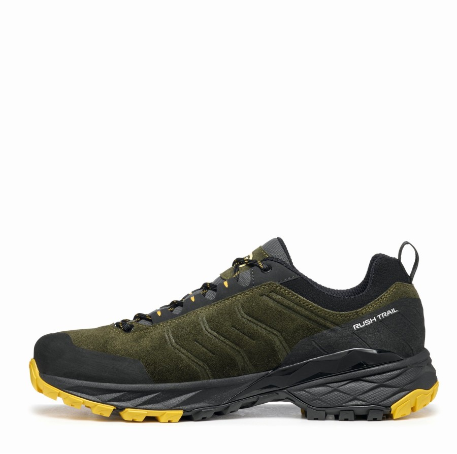 Footwear Scarpa Walking Shoes | Scarpa Mens Rush Trail Gtx Shoes - Thyme Mustard Green