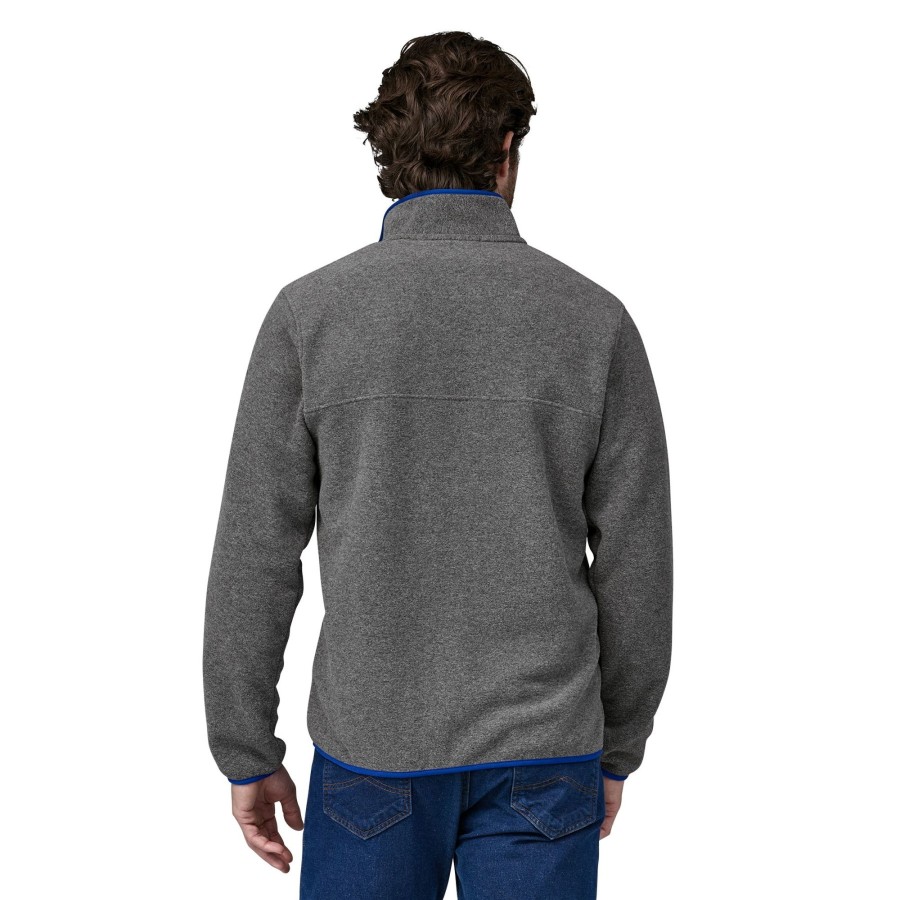 Clothing Patagonia Fleece & Mid Layer | Patagonia Mens Lightweight Synchilla Snap-T Pullover - Nickel-Passage Blue Grey